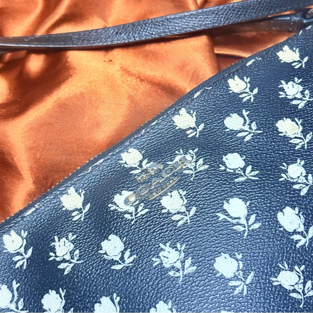 Coach Black Floral Shoulder Bag